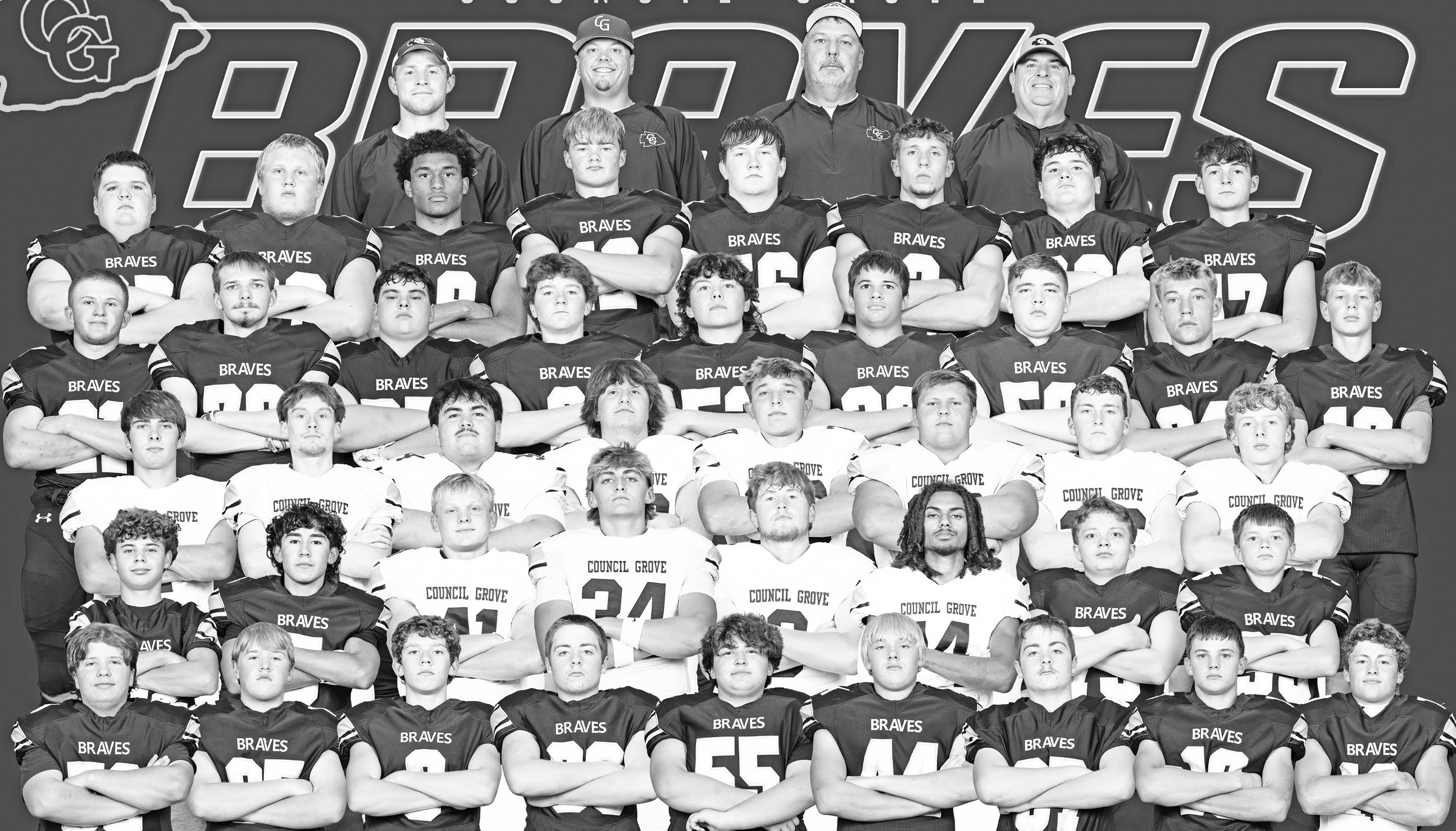 2026 Council Grove High School Braves football team and coaches (Photo by Sister Act Photography)