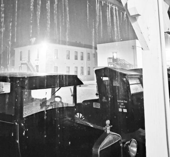 Les Vilda, friend and fan of Council Grove, captured his and his friends’ car in Tuesday night’s downpours. They were staying at The Cottage House while venturing west on the Santa Fe Trail. The scene almost makes one question what era it was taken in . . . a timeless photo.
