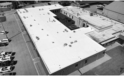 Completed Council Grove Elementary School roof, aerial view