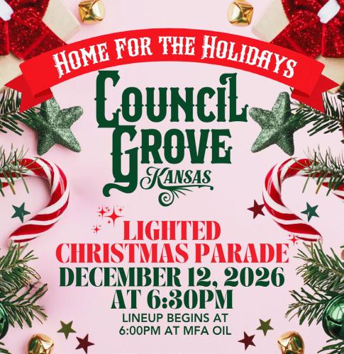 Lighted Christmas parade to highlight Council Grove’s “Home for the Holidays”