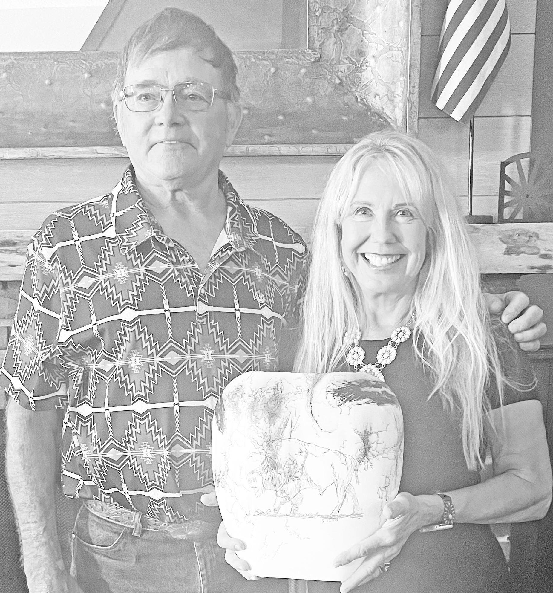 Byron and Sheila Litke were guests at the Council Grove Rotary Club Wednesday. Rotarians were treated to a photographic presentation of the Litkes’ work and life on Ted Turner’s buffalo ranch in western Nebraska. In addition to breathtaking views of t