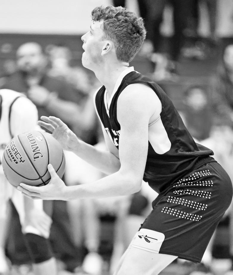 Braves junior David McDiffett lead the team with 15 points during the 60-38 losss to Mission Valley. (Photo by Amber Weeks)