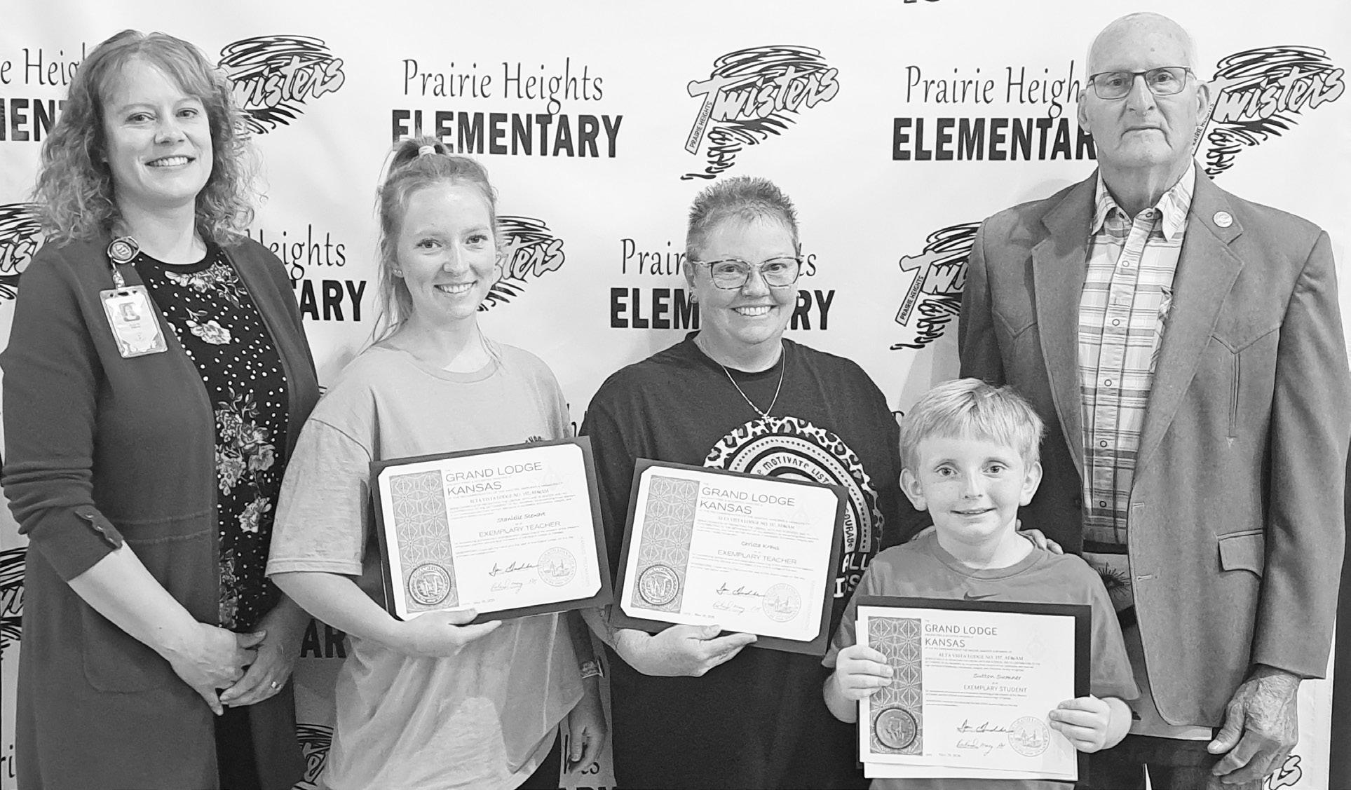Prairie Heights Elementary Spring 2026 Masonic Award Winners: Each year Kansas Masons honor outstanding teachers and outstanding students in each Kansas P-12 public school for their contributions to the community by promoting the liberal arts and sciences