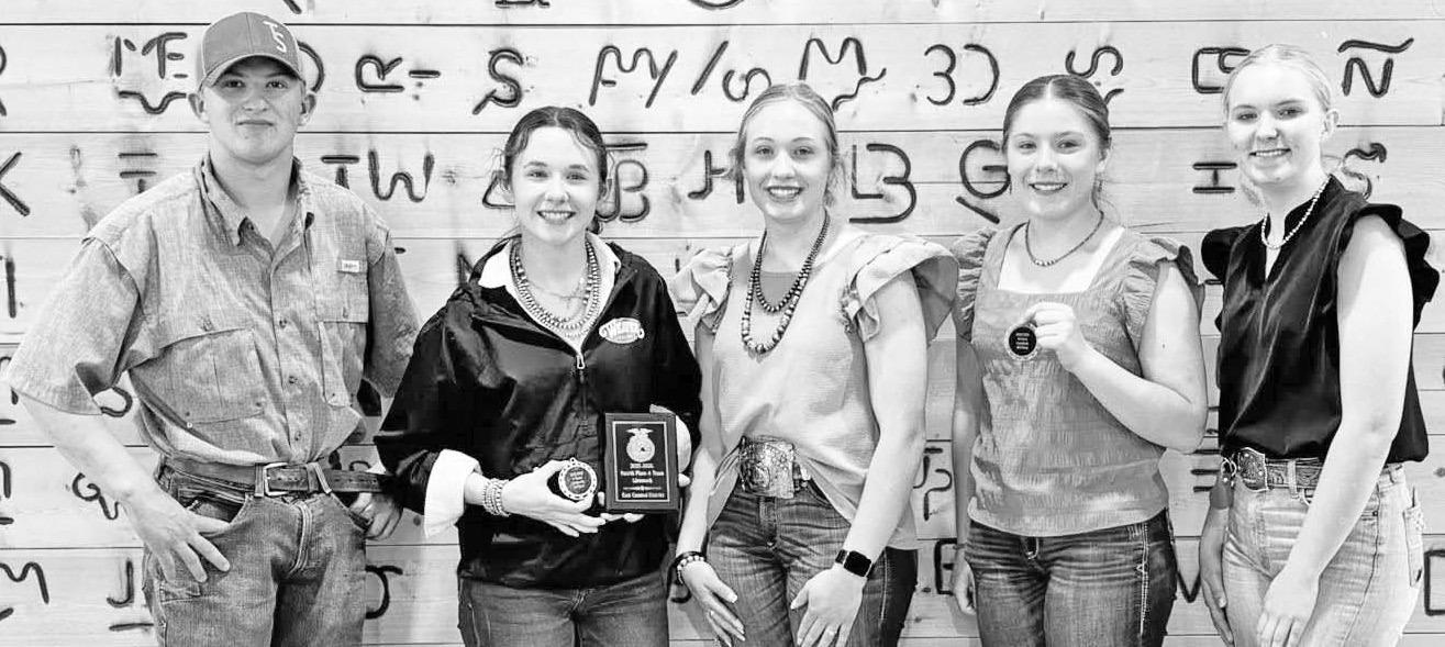 CG FFA CHAPTER PLACES HIGH AT ALMA CONTEST -- The Council Grove FFA A team placed fourth out of 21 teams at the ECD FFA Livestock Judging Contest held Wednesday in Alma. Pictured left to right are Cooper Andres, Macey Hensley, Castyn Andres, Haylee Nielse