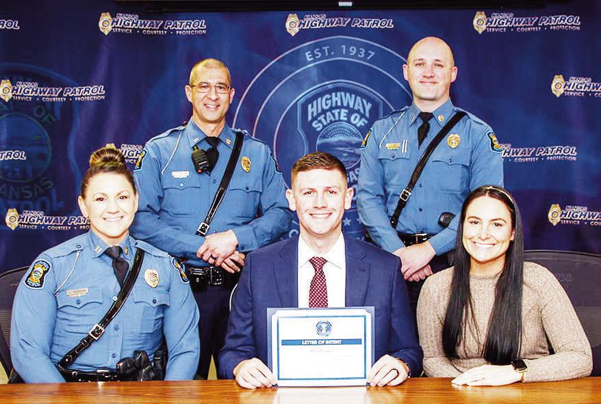 SIGNS KHP LETTER OF INTENT -- Alex Wooden has accepted a final offer of employment as a Kansas Highway Patrol Trooper Trainee. He will begin the academy with Class 71, and will be stationed in Troop B, Wabaunsee County, upon graduation of the KHP Training