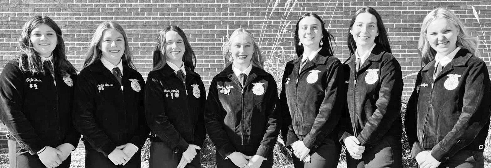 PLACE THIRD -- The Council Grove FFA Officer Team had a great day Friday at the East Central District Opening Ceremonies LDE. The team placed 3rd out of 21 in a very competitive district. This long-standing contest requires officers to recite their respec