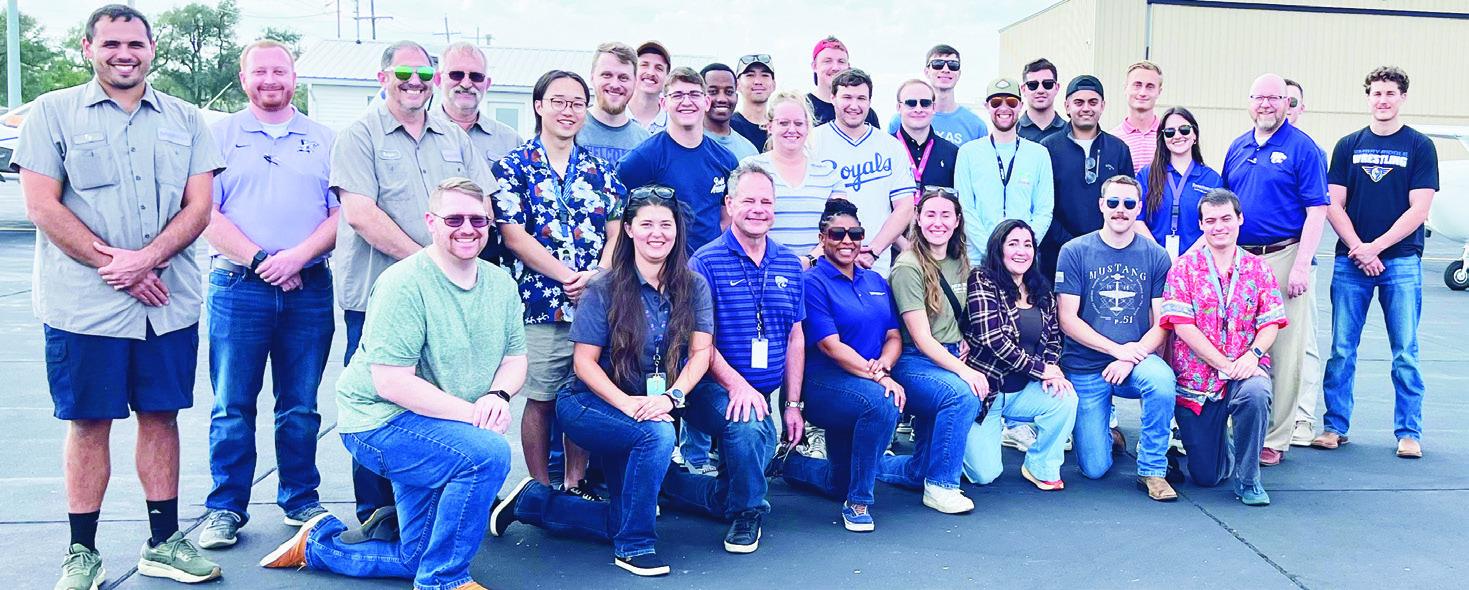 30 flight instructors, mechanics and support flew into Herington Regional Airport Friday, dined at Murphy’s Kitchen and enjoyed spending time with each other during “Pause Day”. Photo: Susan Mueller