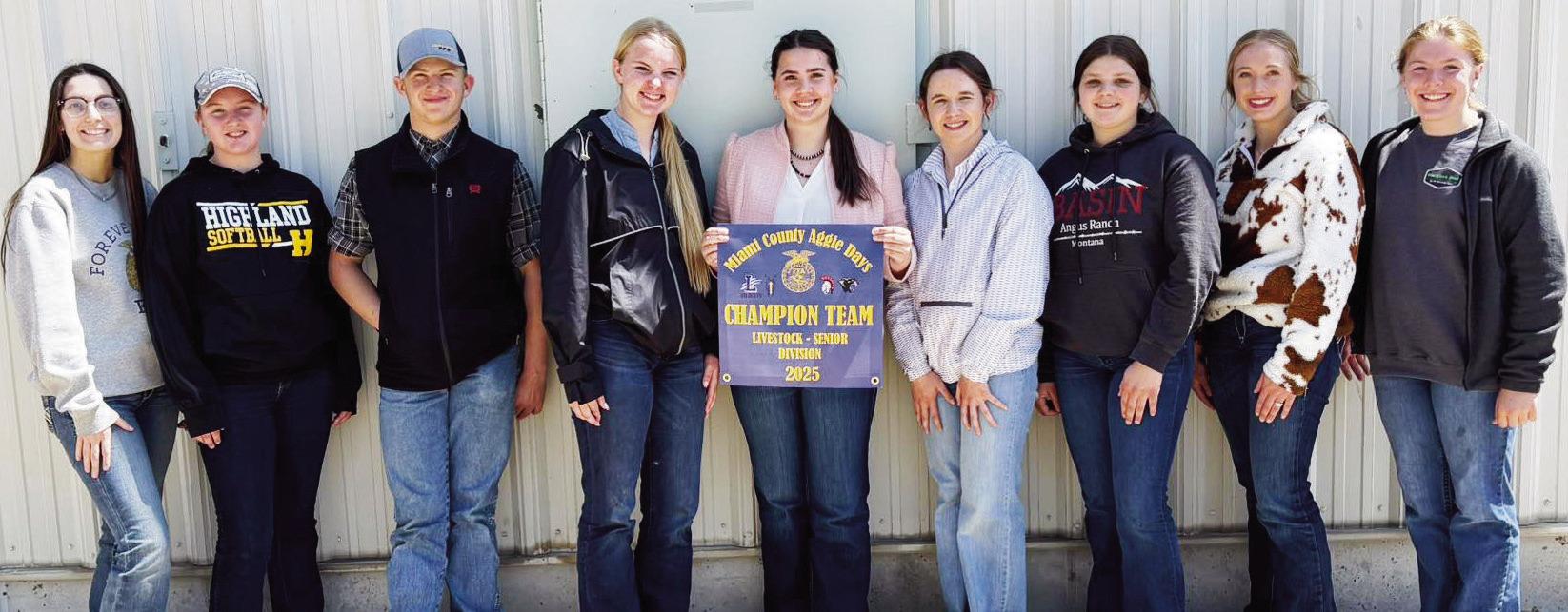 LIVESTOCK JUDGING CHAMPIONS -- Council Grove FFA had a successful day recently at Miami County Aggie Days. The Livestock Judging team was crowned the champion team. Three students placed within the top 10 - Castyn Andres placed 3rd, Cassidy Dalquest 4th, 
