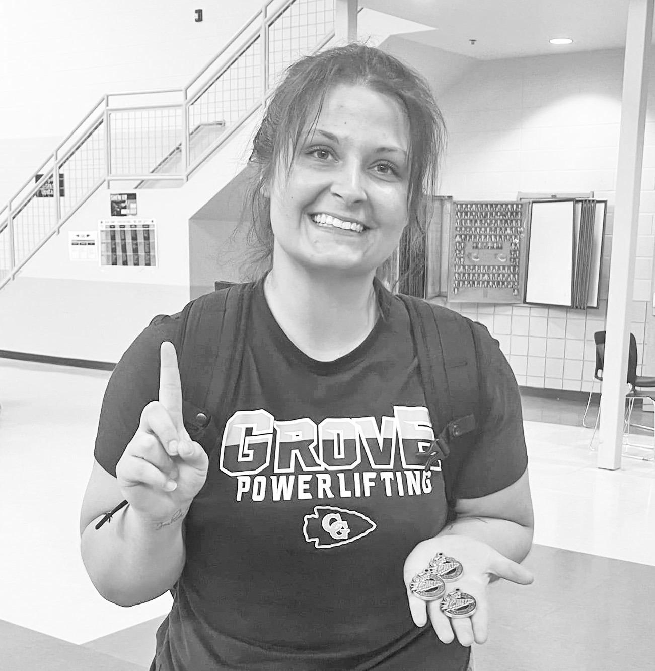 PLACING 1ST . . . Mikayla Hutchinson blew the competition away, placing first in four categories at Chanute on Saturday, earning her 1st place overall.