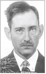 JAKE FLEAGLE – mastermind of the Fleagle Gang. His identity was discovered after he left a fingerprint on the window of a car. After a botched bank robbery in Lamar, Colorado, Jake Fleagle was shot in a separate gunfight with police while resisting arre