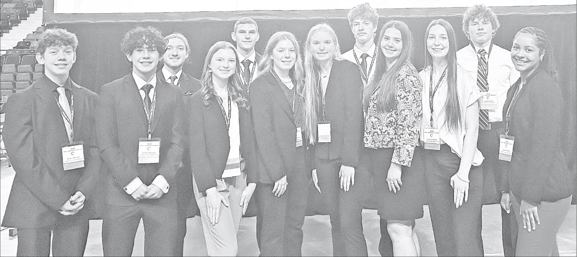 ATTEND STATE FBLA, QUALIFY 6 FOR NATIONALS - Twelve members of FBLA from Council Grove High School attended the State Leadership Conference recently in Topeka. Six students qualified for Nationals. Pictured are - Back Row (L to R): Daniel Most, Brycen Pal