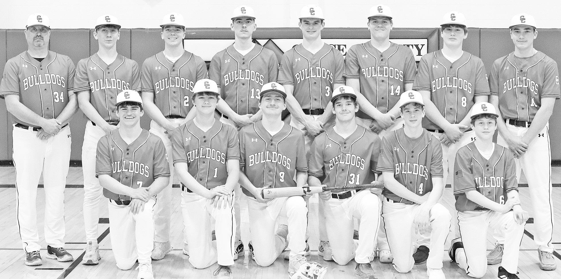 The 2025 Chase County Bulldogs are ready for action this season. Pictured from left to right, back row are Head Coach Brent Monihen, Brant Potter, Clark Miller, Masen Scott, Wyatt Griffin, Hudson Doty, Noah Green, Clay Dold, front row: Carter Mann, Domini