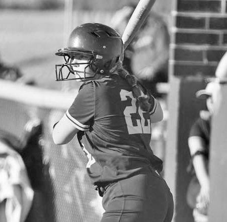 Freshman Morgan Romme led the Lady Braves with two hits in three at bats in Thursday’s game two 7-6 win over the West Franklin Falcons. (Photo by Brandy Villalobos)