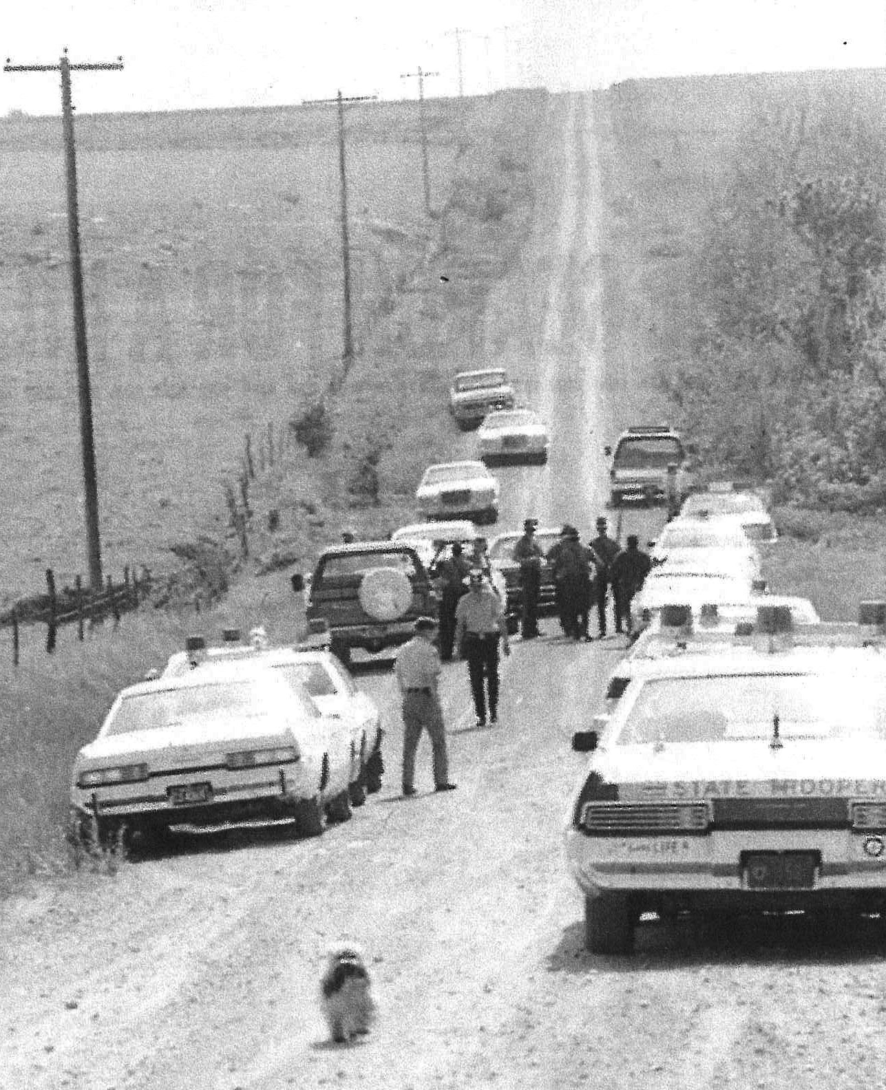 Herington road to where the shootout took place. Courtesy of the Smoky Hill Museum; Salina Newspaper Archival Collection.