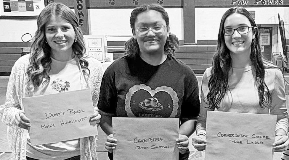 Greater Morris County Development’s annual Youth Entrepreneurial Challenge (YEC) was held in White City on March 4. Pictured (l to r) are Molly Hunnicutt who won first place with her Dusty Rose project, Jayda Shipman who placed second with Caketopia and