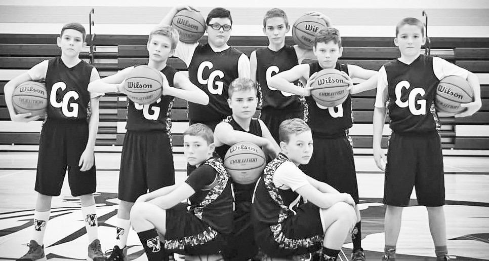 THROUGH THE YEARS . . . This 5th grade photo in 2019 indicates the current Braves team has a history together. Front Row (L to R): Hayden Buttrey, Cade Goodell and Mitchel McDaniel. Back Row: Brycen Palmquist, Finn Gant, Dax Myers, Braun Frye, Landon Dody