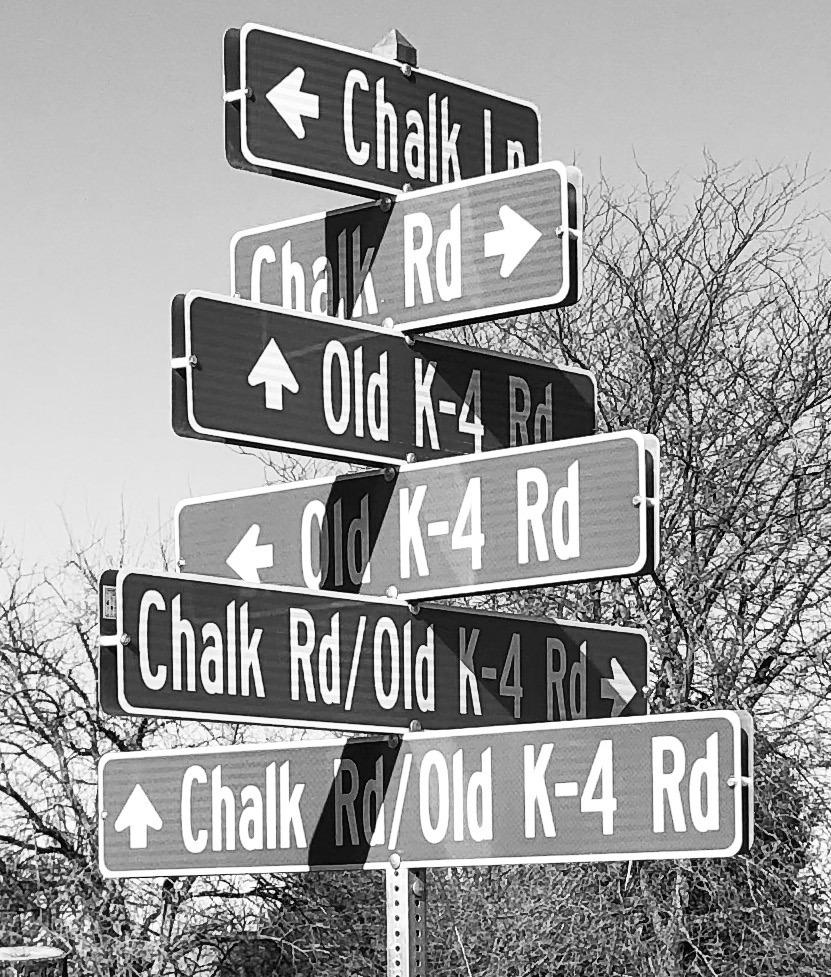 The sign above, located at a Chalk area intersection, makes one smile and reflect as to what it was like in Lower Chalk and Upper Chalk.