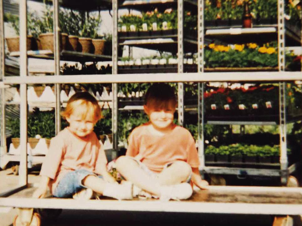 Two of Eric’s children, Cass and Elle, helping dad at work in 1994. Both are involved in the business today.