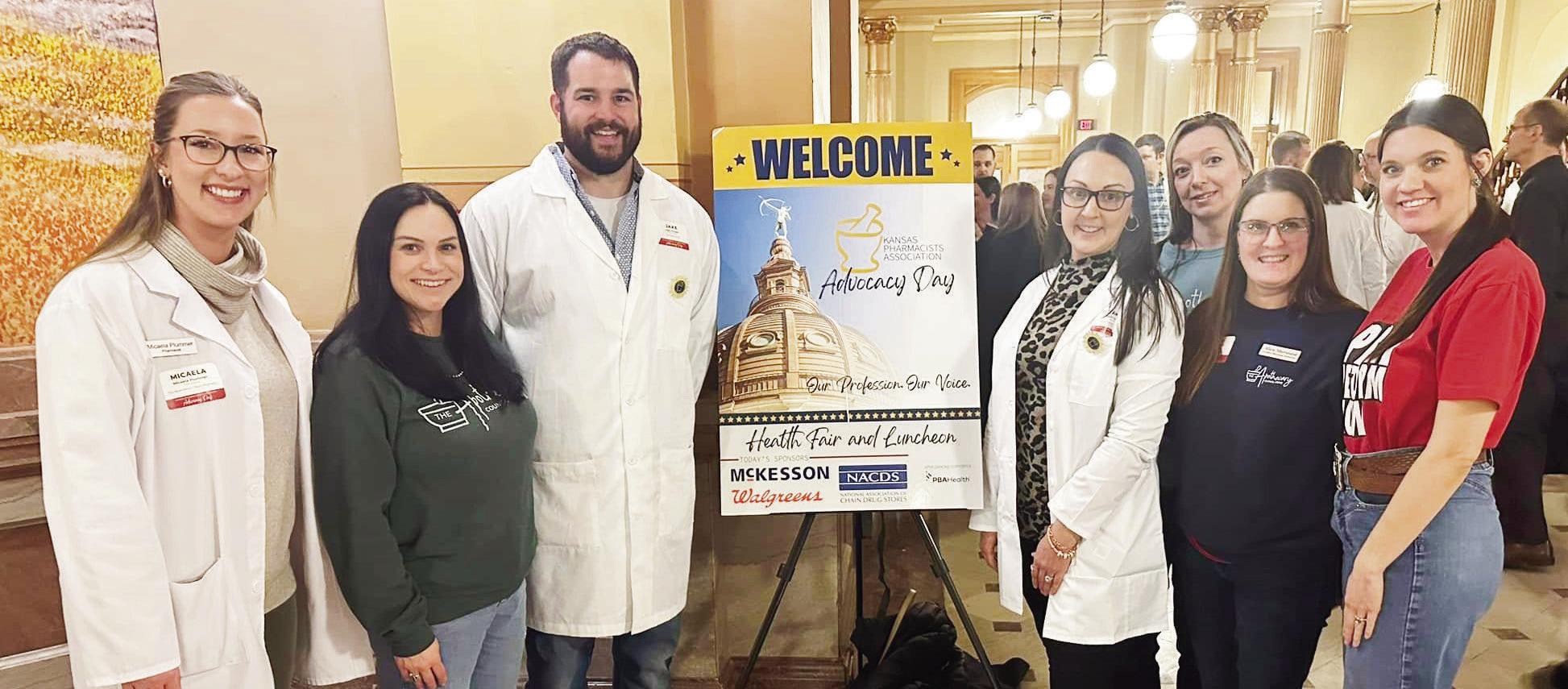 PHARMACISTS UNITED . . . Representatives from The Apothecary and Chase County Pharmacy were in attendance for Advocacy Day at the Kansas Legislature in Topeka on Wednesday. The above courtesy photo was taken of 450 of Kansas’ finest pharmacists, pharmac