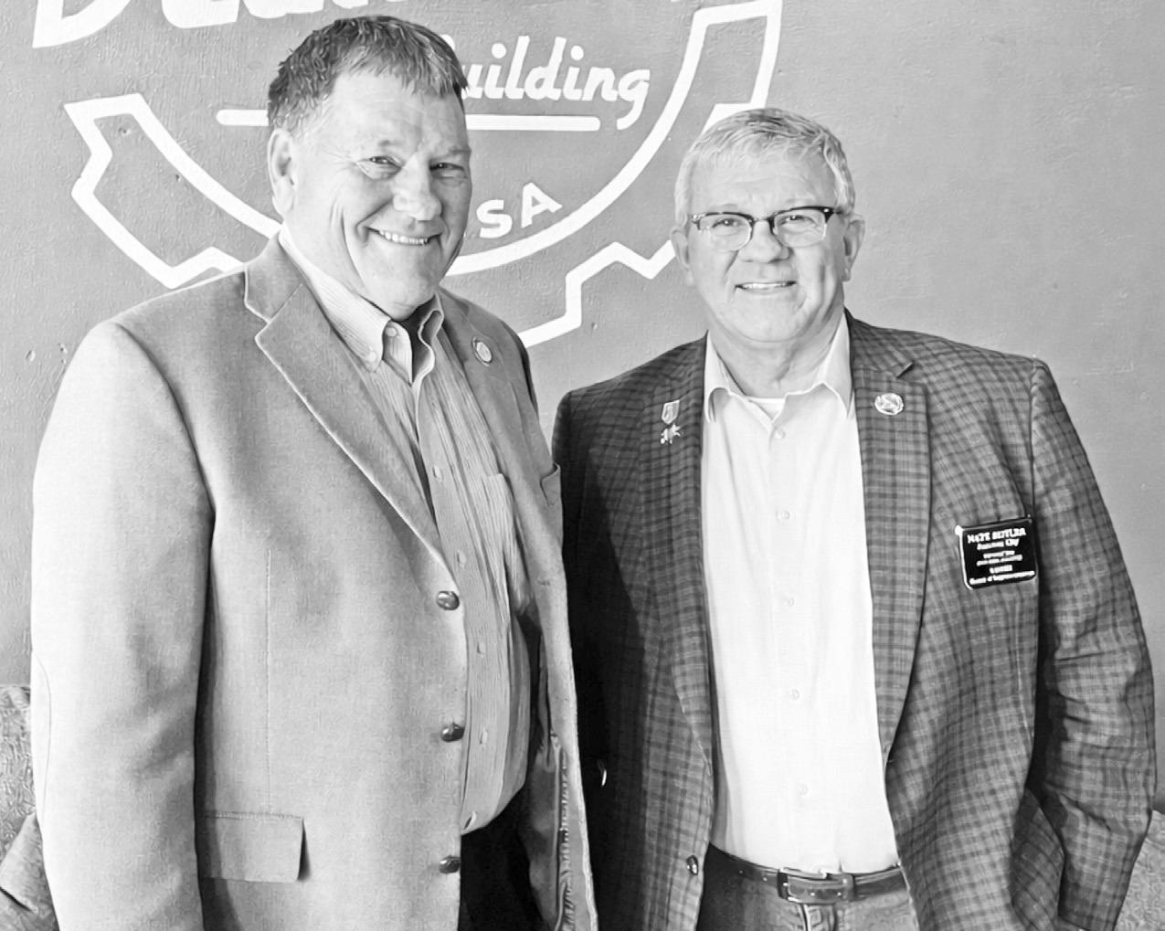 District 17 Senator Mike Argabright (left) and 68th District Representative Nate Butler were in Council Grove on Saturday discussing legislative bills that are being worked on in the Kansas Senate and House of Representatives.