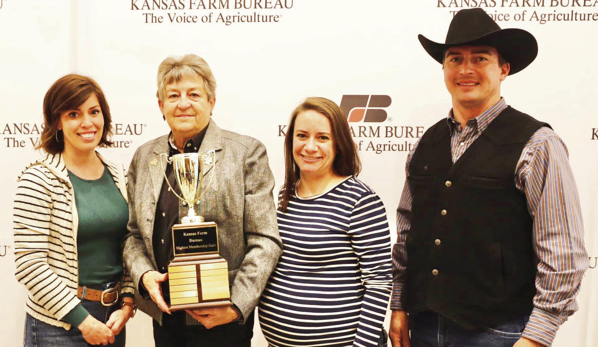 TRAVELING TROPHY BACK IN MORRIS COUNTY -- Morris County Farm Bureau has announced that for the second year in a row the Membership Traveling Trophy is back in Morris County. Each year the trophy is awarded to the county with the highest gain percentage. A
