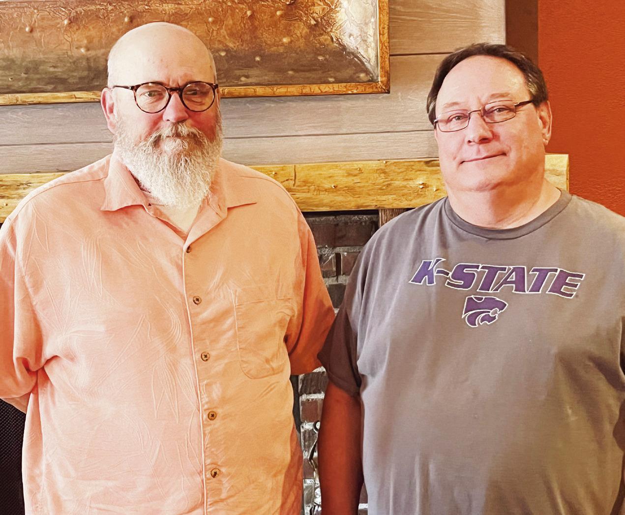 ROTARY SPEAKER -- David May (left) and Scott Allen were pictured at this week’s Council Grove Rotary Club meeting. Allen was the member who arranged for May’s speaking engagement.