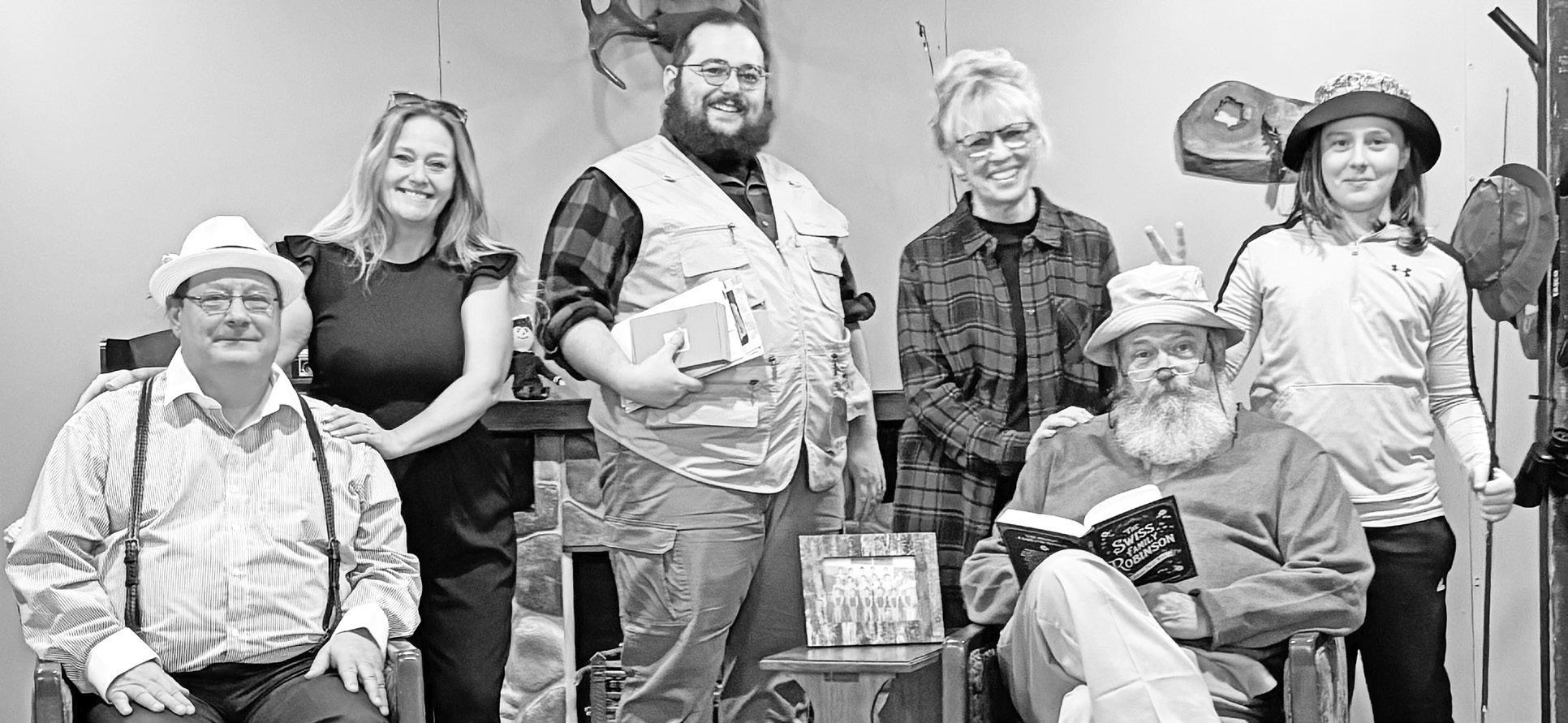 The “On Golden Pond” Cast are ready for their opening weekend Feb. 27, 28 and March 1. Seated from left to right are Scott Allen and Dave May. Standing are Talina Christensen, Joe Hirsch, Leanne Williams and Elmer Yoder.