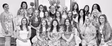ATTEND SENIOR TEA -- Council Grove High School seniors attending the annual senior girls tea are - Back Row (L-R): Jill Day (Sponsor), Jordan Heldstab, Leigha Barger, Alexia Brown, Piper Alexander, Kennedy Berner and Casaiia Mullen. Middle Row: Cassidy Da