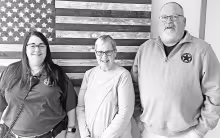 Making Kay Krause’s Love in Action a reality at the Chase County Detention Center are (left to right) Sergeant Heather Staples, Kay Krause and Captain Jay Whitney.