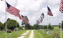 White City Cemetery’s Parade of Flags is one of the most majestic in the area and can be seen on Memorial Day, weather permitting.