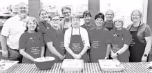 The Council Grove United Methodist Church blessed the USD 417 faculty on Monday with Hoagie sandwiches, potato salad, fruit, veggies and a plethora of desserts. 155 were served. In preparation, 40 lbs of potatoes were skinned for the potato salad. Pictured l to r are, back row: Rev. Taud Boatman, Deb Fulton, Diane Bolton, Debbie Wright and Gail Need; front row: Mary Collins, Gina Hayes, Liz Reynolds, Tammy Stevenson, Karen Lee and Kris Collier.