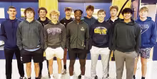 BRAVES RETURN ELEVEN LETTERWINNERS -- The Council Grove High School Boys Basketball Team has eleven letterwinners back this season as the Braves prepare for their opener at home tomorrow against Mission Valley. Pictured are - Front Row (L to R): Landon Do