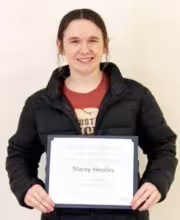 PLACES FIRST -- Council Grove High School FFA member, Macey Hensley, placed first in FFA Creek Speaking over the weekend at the KSU Ag Ed Speech Contest in Manhattan