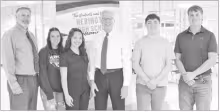 TOURING HHS . . . While Senator Moran was in the area for the Council Grove Lake meeting with constituents, he visited Herington. He heard from students about their studies, career ambitions and how HHS is helping them prepare for the future. Principal Ma