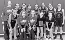 PLACE SECOND -- The Chase County High School girls finished the Herington preseason basketball tournament with second place honors. Pictured are - Back Row (L to R): Madelyn Wilson, Milly Tulip, Grace Welsh, Hadley Holloway, Lola Vogel, Maggie Peters, Rin