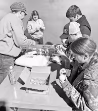 Members of the Neosho Valley 4-H Club are pictured making Christmas ornaments last December for residents of Morris County Assisted Living.
