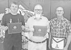 EXEMPLARY AWARDS . . .Alta Vista Masonic Lodge 357, in conjunction with the Kansas Masonic Foundation, presented Exemplary Teacher and Student certificates and gift cards to Brian Henry and Logan Tate at Rural Vista High School. Pictured left to right are EXEMPLARY AWARDS . . .Alta Vista Masonic Lodge 357, in conjunction with the Kansas Masonic Foundation, presented Exemplary Teacher and Student certificates and gift cards to Brian Henry and Logan Tate at Rural Vista High School. Pictured left to right are