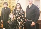 TALENTED MUSICIANS -- Mary Yoder, president of the Community Arts Council of Council Grove, said it was wonderful to hear the talented, classical musicians Saturday night at the Trail Days Arts &amp; History Center. (left to right) Matthew Meals (piano), 