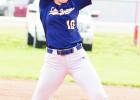 STRIKES OUT THREE