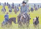 TO SHARE PHILOSOPHY AND ADVICE -- Leading a group of trail riders through Flint Hills pastures at the Clover Cliff Ranch, B. Rex Buchman has experiences assisting all types of horses and riders. He’ll share some helpful philosophy and advice during a sp B. Rex Buchman, Burdick, To Present ‘Safe, Sound, Sane On The Trail’ Program March 19