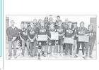 CHAMPIONS -- The Council Grove High School Braves wrestling team are champions of the Railer Round Robin Tournament at Ellis Friday. Pictured are Back Row: Tyler Hutchinson (left), Coach Brogan Humphrey, Mariah Elstun, Madilyn Hilton, Bree Hilton, Mason W CHAMPIONS