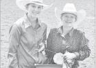 LIF AND JOHNSON PLACE AT STATE FAIR -- Two Morris County cowgirls placed in speed events last week at the Kansas State Fair in Hutchinson. Atley Johnson (left) and Khloe Lif (right) competed in barrel racing, pole bending and the flag race, with approxima LIF AND JOHNSON PLACE AT STATE FAIR