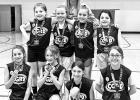 CHAMPIONS -- The Council Grove 4th grade girls basketball team won the Scott Brown League Tournament Saturday. Team members pictured are - front row: (L to R) Maddyn Hayes, Whitney Tiffany, Hayden Massie and Madison Kepley. Middle row: Alayna Craige, Cait CHAMPIONS