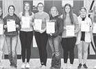 NATIONAL HONOR SOCIETY INDUCTEES — Thirteen Council Grove High School juniors were inducted into the National Honor Society on Wednesday. The new members are (L to R): Cooper Askins, Kierra Elstun, Aleah Weaver, Macelyn Taylor, Giada Plummer, Makenzie G