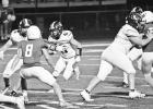 Bradley Doornbos (#41) had an outstanding night in the Braves 14-12 victory over St. Mary’s. Doornbos recorded 14 tackles, four tackles for loss, two quarterback hurries, and a sack. Photo: Shawn Stewart