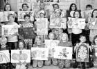 HALLOWEEN WINNERS -- Council Grove Elementary School art teacher Bob Alexander has shared the winners of his annual Halloween poster contest with the Council Grove Republican. Left to right, front row: Willow Griesacker, Bodhi Green, Everleigh Mount, Adel
