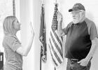 NEW DUNLAP MAYOR -- Ken Minor, the duly elected Mayor of Dunlap, was officially sworn in by Morris County Clerk Chelsey Schmidt Monday morning at the courthouse. He is replacing long-time mayor Richard “Dean” Williams. No one ran for Mayor of Dunlap a NEW DUNLAP MAYOR