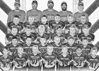 THIRD/FOURTH GRADE YOUTH FOOTBALL -- Members and coaches of the third and fourth grade youth football team are - Front Row (L to R): Jett Julian, Kade Shearer, Ethan McDonald, Colton Messer, Jace Forge, Elijah Cosgrove and Thorin Sherwood; Second Row: Rud