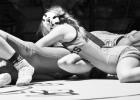 1ST PLACE LADY WRESTLER . . .Khloe Lif pins her opponent in the meet at Fredonia to take first place.