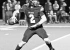 BACK AFTER INJURY -- It was good to see Council Grove Braves quarterback Luke Stewart back in action Friday night, after being sidelined for weeks with a shoulder injury. (Photo by Brandy Villalobos)